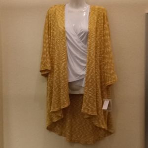LulaRoe Yellow Sweater Knit Lindsay Cardigan